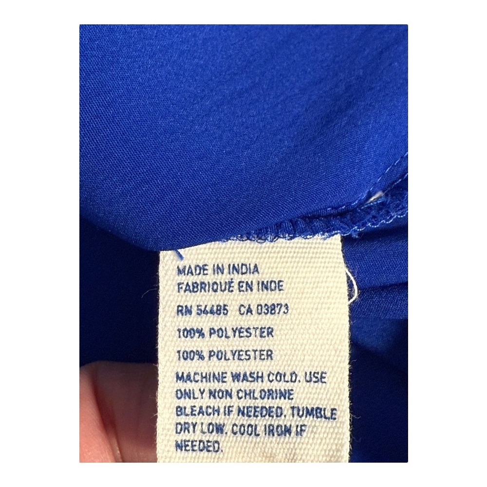 American Eagle Outfitters Blue Sleeveless Blouse Tie Front Top Medium - Picture 7 of 7